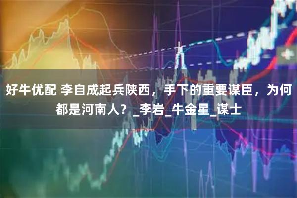 好牛优配 李自成起兵陕西，手下的重要谋臣，为何都是河南人？_李岩_牛金星_谋士