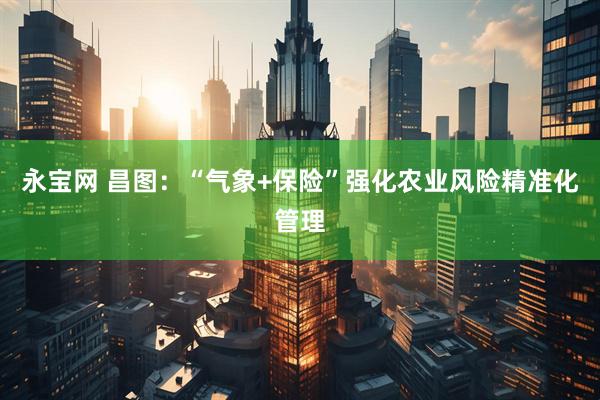 永宝网 昌图：“气象+保险”强化农业风险精准化管理